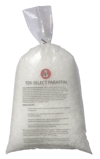 Embedding Paraffin Tek-Select® IMEB Inc. brand - bag filled with paraffin back side