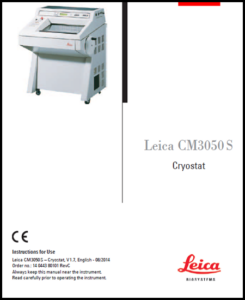 Leica CM3050 S Cryostat Users Manual