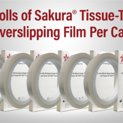 5 rolls of Sakura Tissue-Tek coverslipping film per case