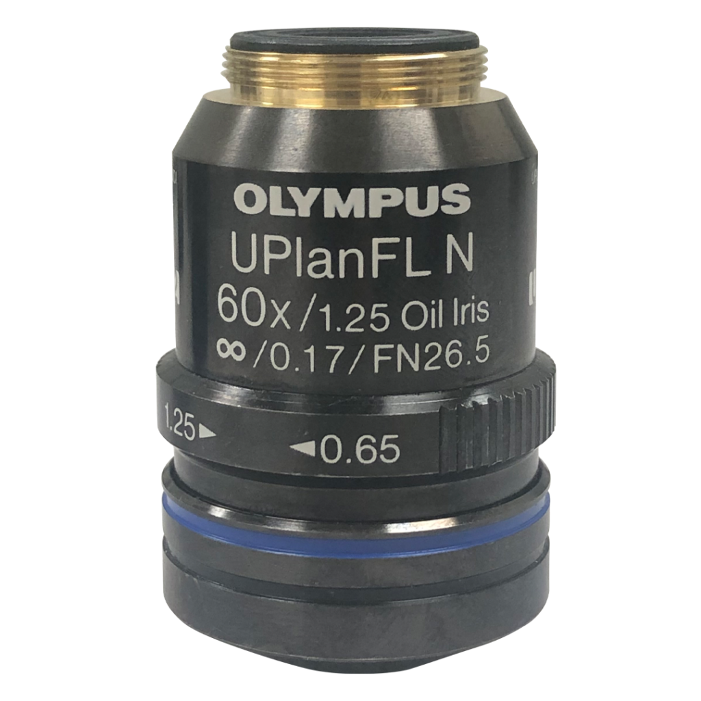 Olympus Microscope Objective Lens UPlanFL N 60x/1.25 Oil Iris - IMEB Inc.