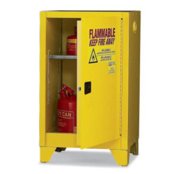 1 Shelf Safety Cabinet with 4" Legs manual or self-closing.