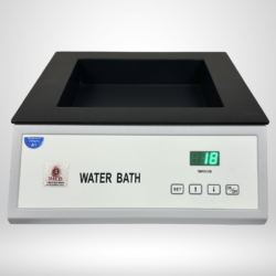 Water Bath WB-200 front side with an IMEB logo, white and gray body, and black inset