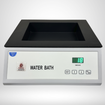 Water Bath WB-200 front side with an IMEB logo, white and gray body, and black inset